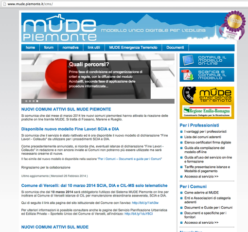 il sito del Mude Piemonte