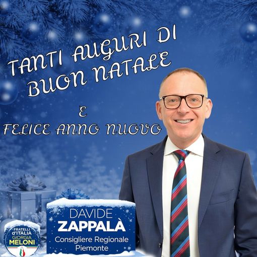 Dal consigliere regionale Davide Zappalà: “Auguri di Natale ai biellesi e ai lettori di Newsbiella”