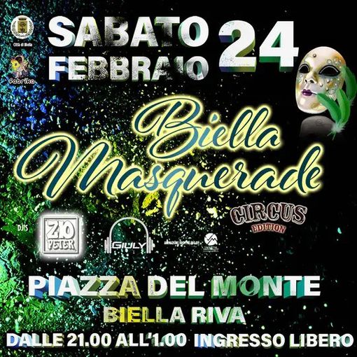 "Biella Masquerade - circus edition " tutti a ballare in piazza del Monte in Riva