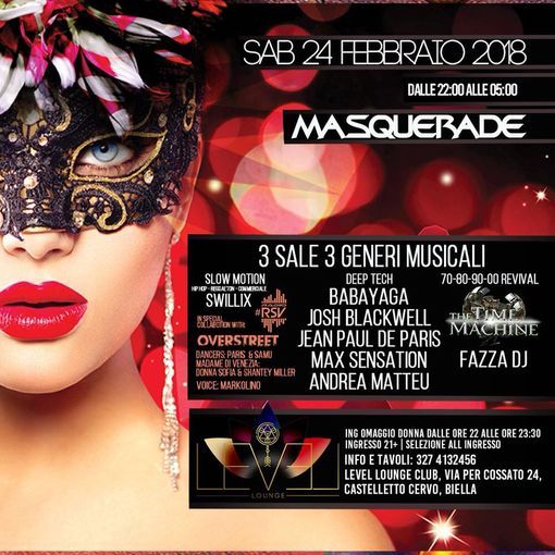 Masquerade Party al “Level Lounge” di Castelletto Cervo