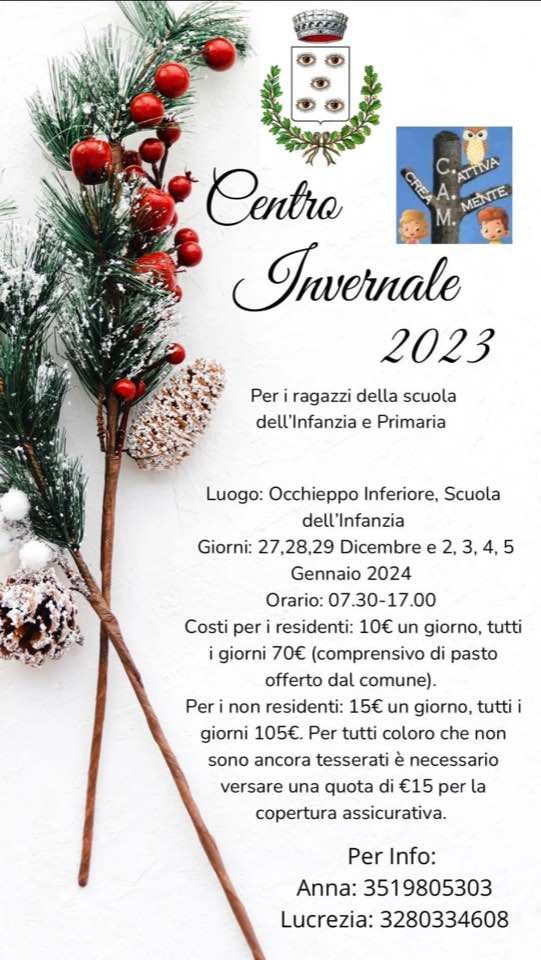 Occhieppo Inferiore c'è il centro invernale per i bambini che sono in vacanza