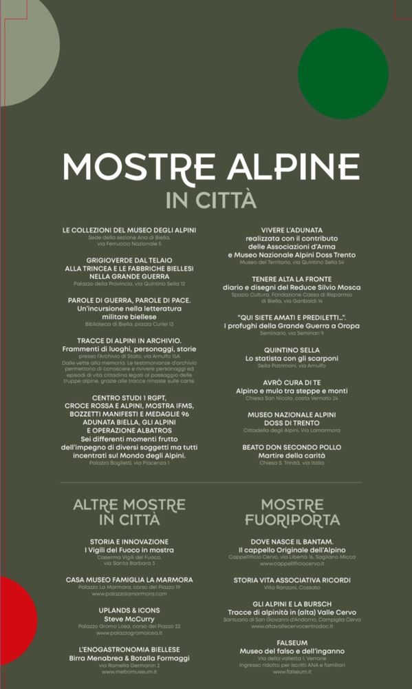Le mostre dell'Adunata