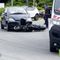 Scontro auto-moto a Vigliano, traffico e code alla rotonda del cimitero (foto di Mattia Baù per newsbiella.it)