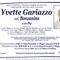 Yvette Gariazzo, ved. Bonzanino Yvette Gariazzo, ved. Bonzanino