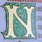 Nell’immagine: l’incipit “N”, in Missale Magnum Festivum Domini Georgii Challandi (sec. XV), Priuli e Verducca 1993, copia facsimile posseduta a Biella dal Comm. Mario Coda.