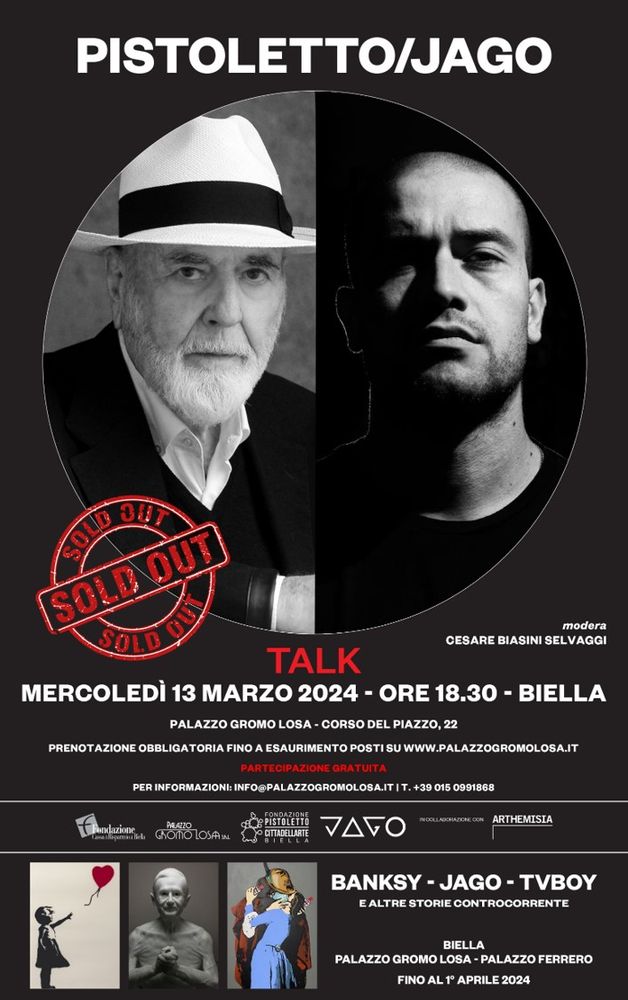 Talk evento Pistoletto e Jago Talk evento Pistoletto e Jago