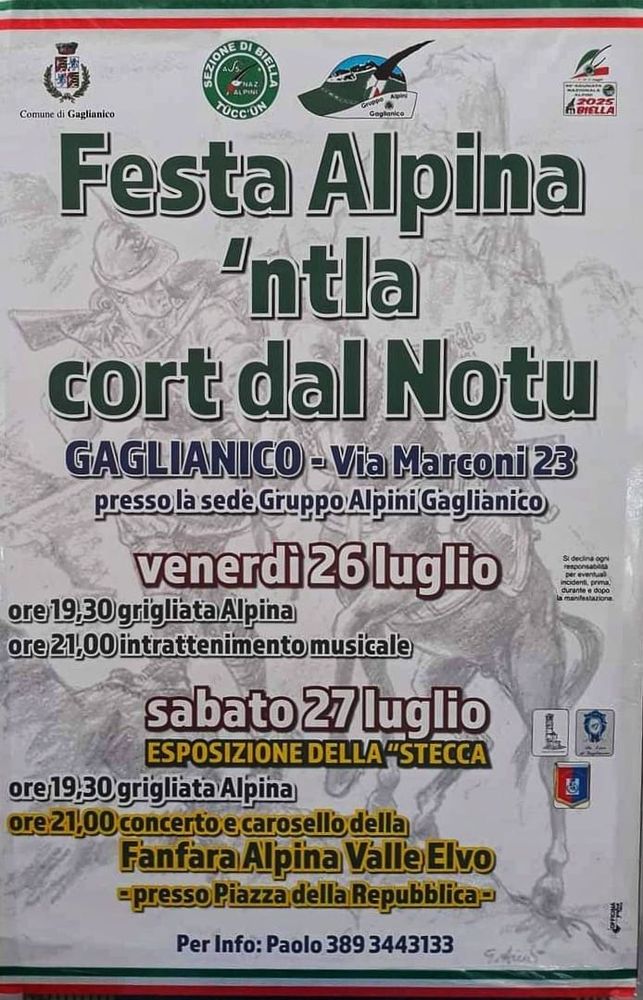 Festa alpina a Gaglianico: ‘ntla cort dal Notu. Festa alpina a Gaglianico: ‘ntla cort dal Notu.