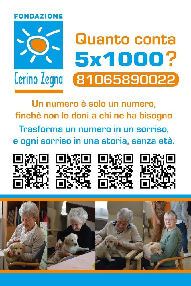 Trasforma un numero in un sorriso: 5x1000 alla Fondazione Cerino Zegna Trasforma un numero in un sorriso: 5x1000 alla Fondazione Cerino Zegna