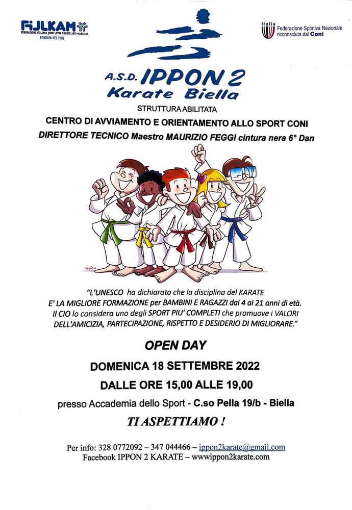 Ippon2 Karate ti aspetta all'Open Day, domenica 18 settembre, per conoscere il Karate