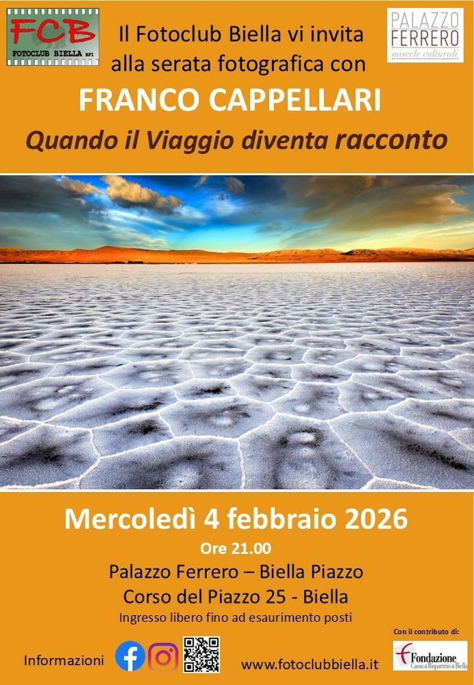 Fotoclub Biella presenta: "Quando il viaggio diventa racconto", l'incontro a Palazzo Ferrero