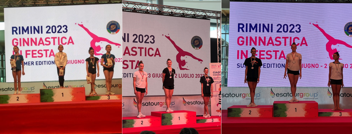 Ritmica: oro, argento e bronzo a Rimini per la Pietro Micca Ritmica: oro, argento e bronzo a Rimini per la Pietro Micca