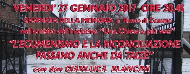 A Cossato "Una Chiesa a più voci" per ricordare la Giornata della Memoria