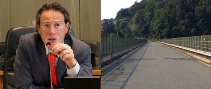 Il vicepresidente della provincia Emanuele Ramella Pralungo e il ponte - Foto di repertorio