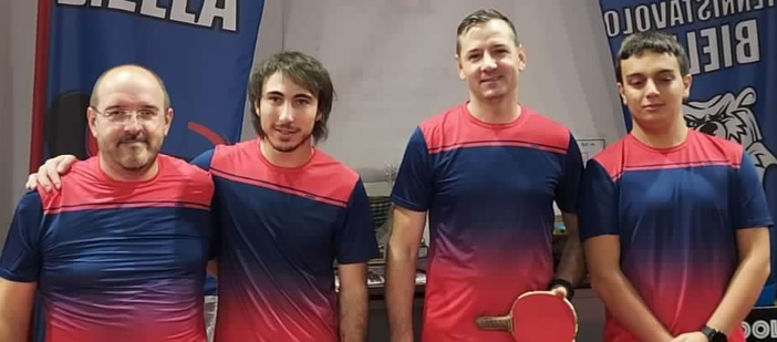 La formazione del TT Biella - RDM Automazioni e sicurezza (D1): Federico Villa, Gabriele Carisio, Traian Muscalu e Luca Rizzo