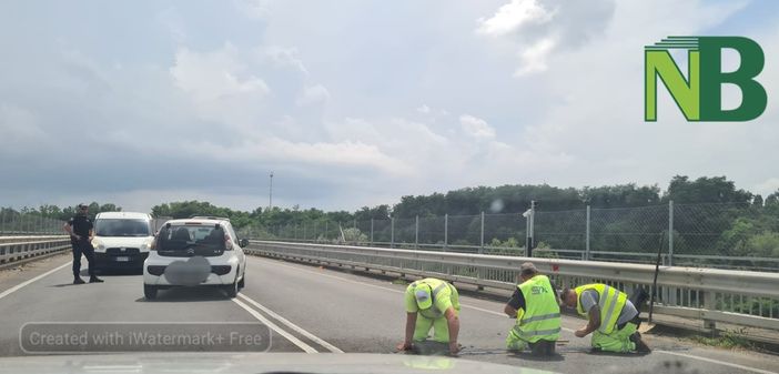 L'intervento sul Ponte Tangenziale del 1° luglio - Foto archivio newsbiella.it