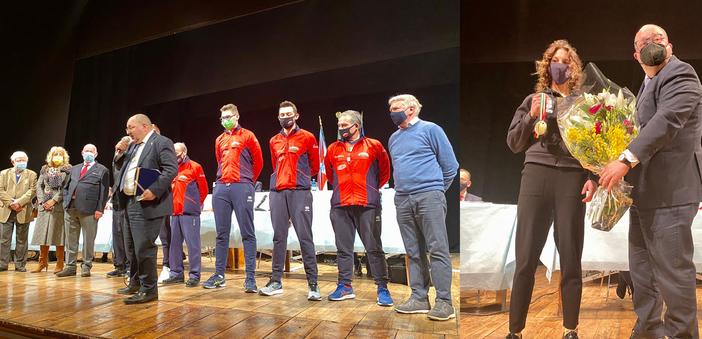 Crc Bocciofila Botalla e Giulietta Lamagna con il sindaco Claudio Corradino