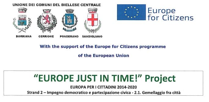 Cerrione, Sandigliano, Borriana e Ponderano presentano il progetto Europe Just in Time