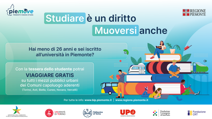 PIEMOVE: abbonamento gratuito per studenti universitari in Piemonte