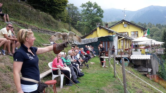 Lessona: Ospiti della residenza Maria Grazia a contatto con i rapaci nel progetto "Rap Therapy"