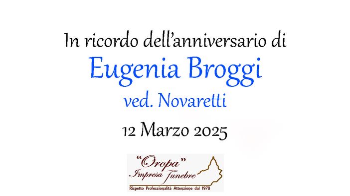 Eugenia Broggi ved. Novaretti - Anniversario