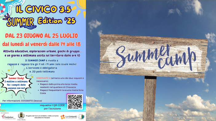 Torna a Biella il "Summer Camp" per ragazzi e ragazze residenti a Chiavazza Torna a Biella il "Summer Camp" per ragazzi e ragazze residenti a Chiavazza