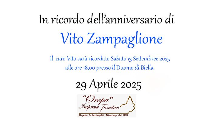 Vito Zampaglione - Anniversario