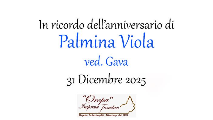 Palmina Viola, ved. Gava - Anniversario