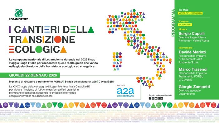 Legambiente a Cavaglià: visita all’impianto FORSU di A2A per la 39ª tappa della campagna