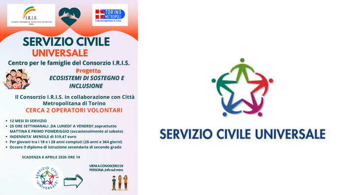Servizio Civile al Centro Famiglie IRIS: mancano pochi giorni Servizio Civile al Centro Famiglie IRIS: mancano pochi giorni