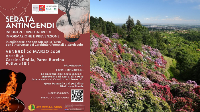 Serata antincendi al Parco Burcina: incontro di informazione e prevenzione
