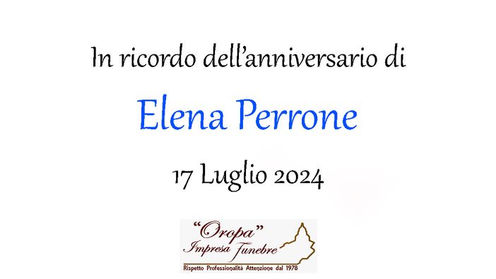 Elena Perrone - Anniversario