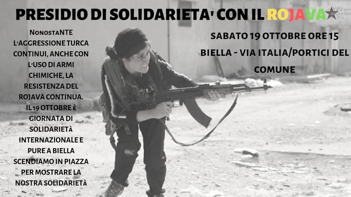 Il territorio solidale con il Rojava, la Biella Antifascista in via Italia Il territorio solidale con il Rojava, la Biella Antifascista in via Italia