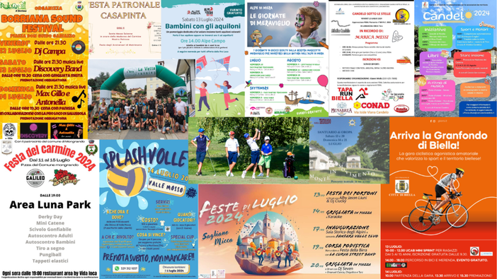 I consigli di newsbiella.it per gli eventi del fine settimana: 12, 13 e 14 luglio 2024.