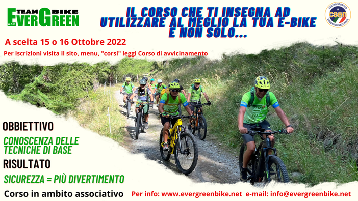 Al via un corso di avvicinamento alla MTB ed E-Bike
