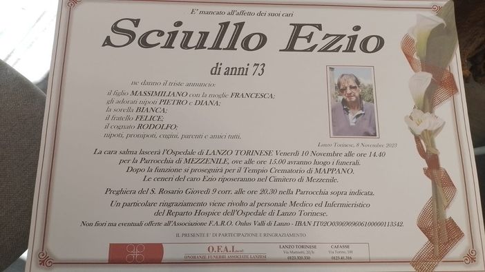 sciullo lutto