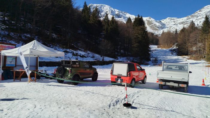Test drive sulla neve di mezzi elettrici prodotti a Biella