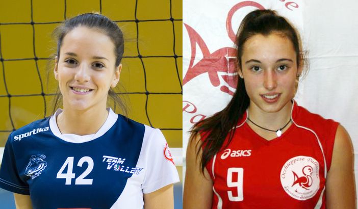 Eleonora Campana del Teamvolley e Elena Benvenuti dell'Occhieppese