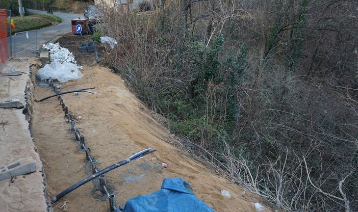 Casapinta: ripristinata la frana di via Scalabrino Casapinta: ripristinata la frana di via Scalabrino