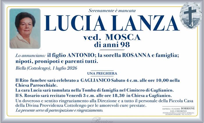 Lucia Lanza, ved. Mosca