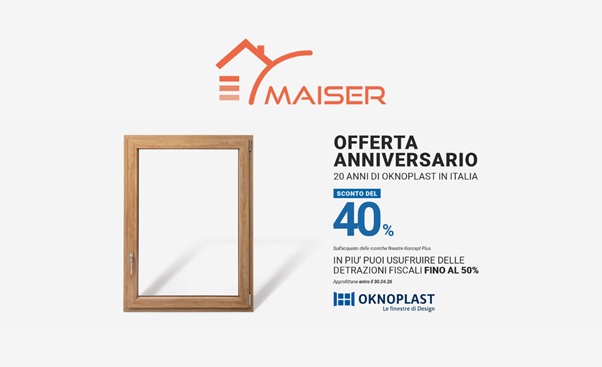 Finestre in PVC Oknoplast con il 40% di sconto: a Biella ci pensa Maiser Finestre in PVC Oknoplast con il 40% di sconto: a Biella ci pensa Maiser