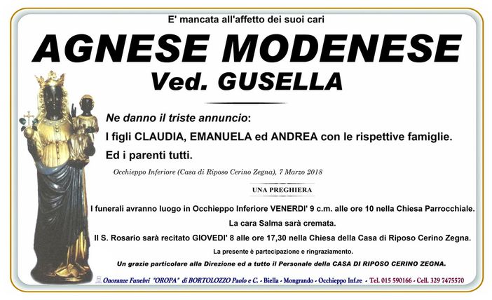 Agnese Modenese Ved. Gusella