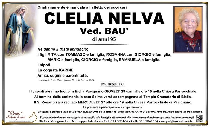 Clelia Nelva, ved.Baù