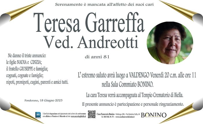 Teresa Gareffa, ved. Andreotti