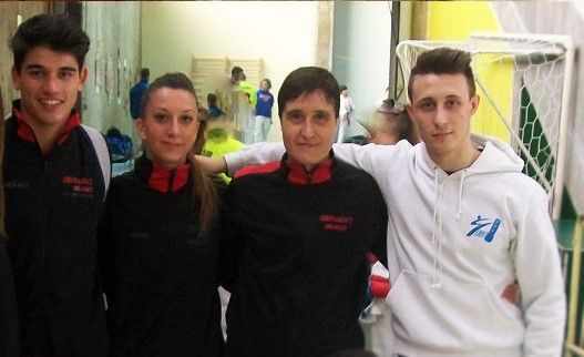 Da sinistra: Simone Grosso, Deborah Spagnuolo, il Maestro Palma Arpone, Simone Pleitavino