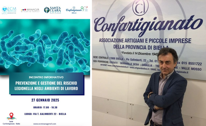 Rischio Legionella negli ambienti di lavoro, oggi un incontro a Biella Rischio Legionella negli ambienti di lavoro, oggi un incontro a Biella