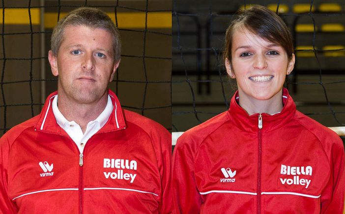 Silvio Brovarone ed Emanuela Sellone, coach del settore giovanile del Biella Volley