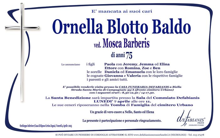 Ornella Blotto Baldo ved. Mosca Barberis