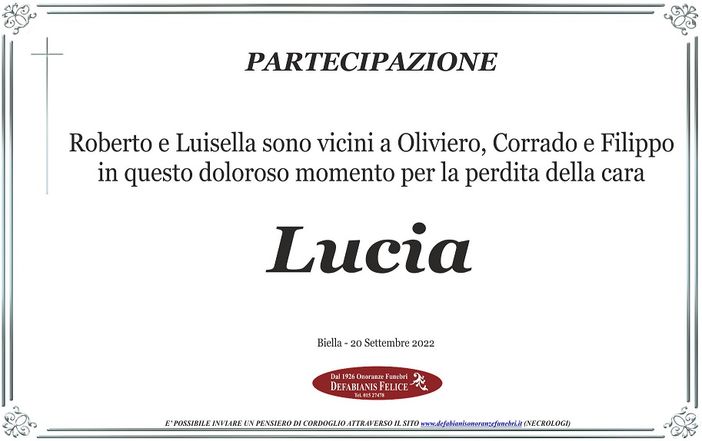 Lucia Maino - Partecipazione