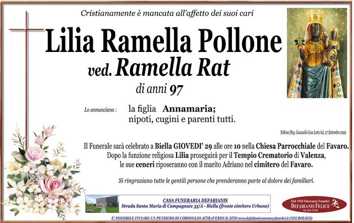 Lilia Ramella Pollone Ved. Ramella Rat