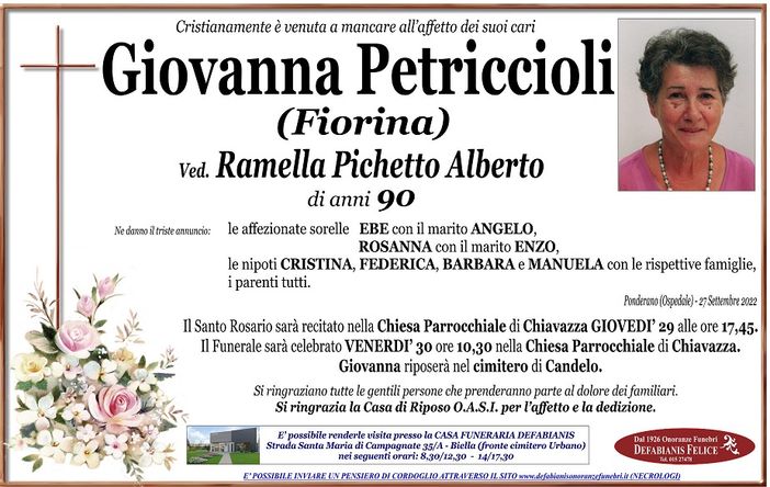 Giovanna Petriccioli (Fiorina), Ved, Ramella Pichetto Alberto
